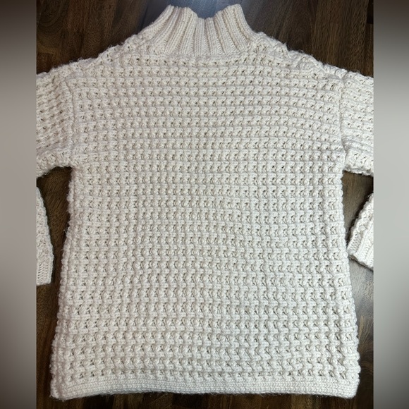 SKYE’S THE LIMIT WOMENS CHUNKY OPEN KNIT MOCK TURTLENECK WHITE/CREAM SWEATER XL - Picture 7 of 10